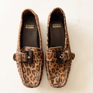 Stuart Weitzman Leopard Haircalf Loafers | Y2K Driving Flats